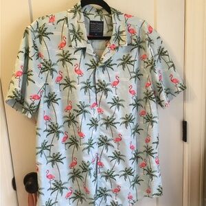 Men's Broken Threads Tropical Flamingo Print Shirt Size XL